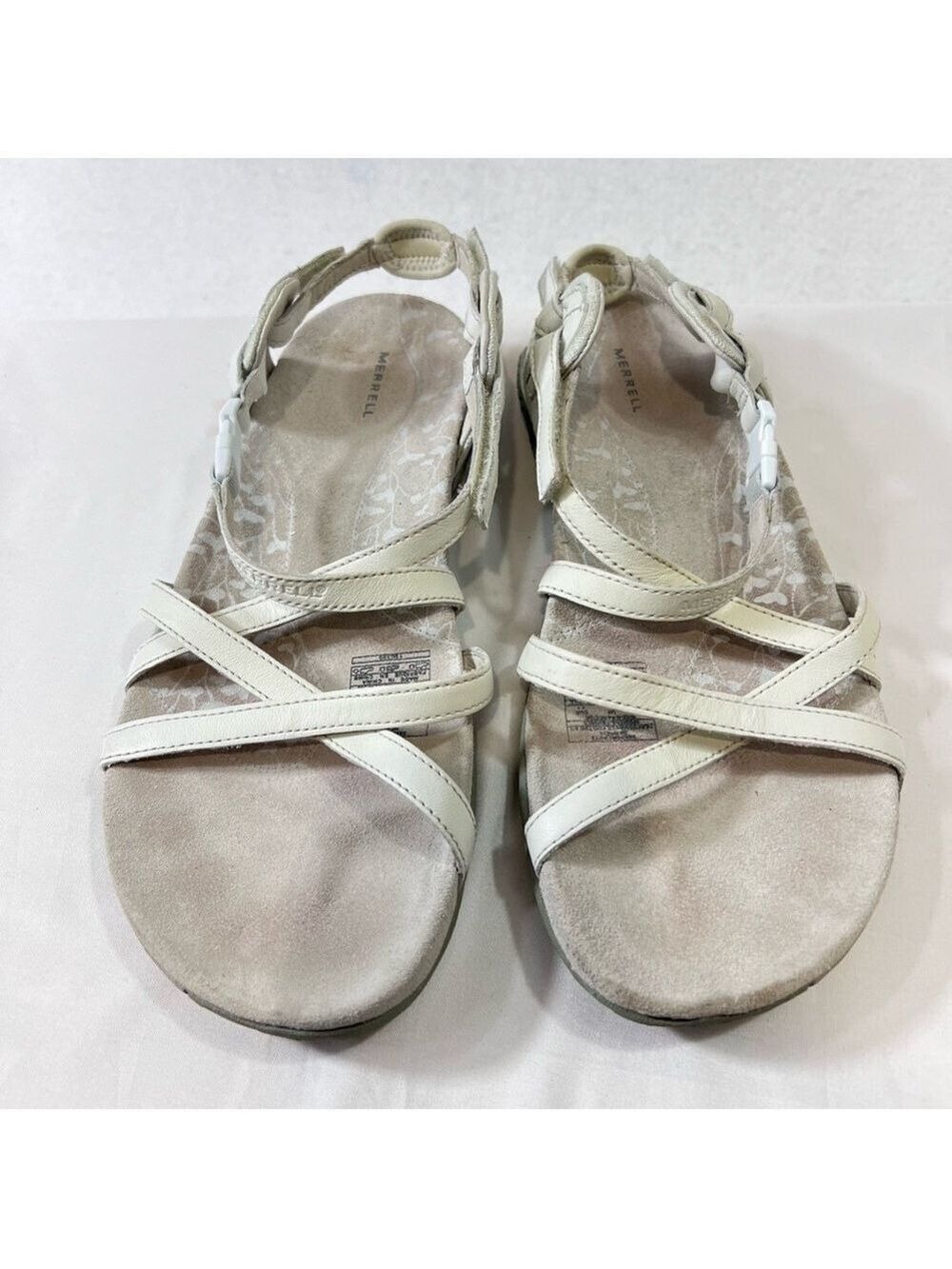 Merrell Sandals Womens 10 San Remo Strappy White Leather Casual Open Toe Hiking
